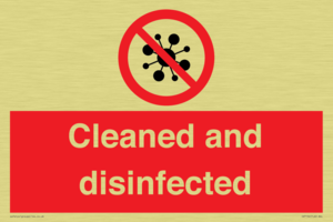 Cleaned and disinfected